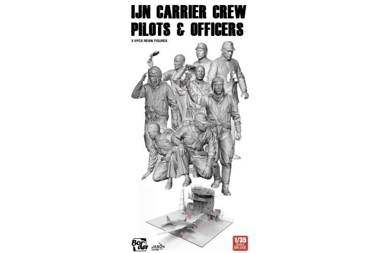 1:35 Border Model BR006 IJN Carrier Crew Pilots & Officers - 8 Resin Figuren - Bmbr006 1 - BMBR006