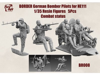 1:35 Border Model BR008 German Bomber Pilots for Heinkel He 111 WWII &ndash; In Action &ndash; 5 Resin Figures - Bmbr008 1 - BMBR008