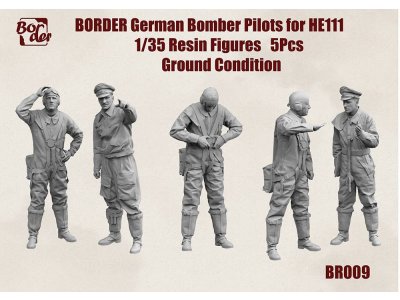 1:35 Border Model BR009 German Bomber Pilots for Heinkel He 111 WWII &ndash; Ground Crew &ndash; 5 Resin Figures - Bmbr009 1 - BMBR009