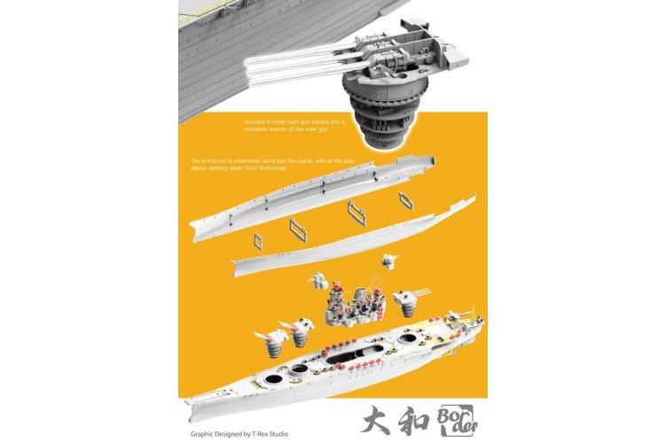 1:350 Border Model BS004 Imperial Japanese Navy Battleship Yamato - April 7, 1945 - Bmbs004 5 - BMBS004