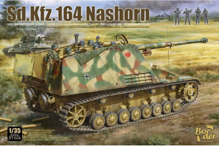 1:35 Border Model BT024 Sd.Kfz. 164 Nashorn - Early/Command w/4 figures - Bmbt024 1 - BMBT024