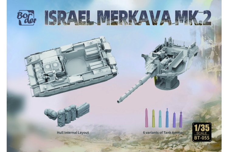 1:35 Border Model BT055 Merkava Mk.2 Israel - Volledig Interieur en Beweegbare Rupsbanden - Gevechtstank - Bmbt055 2 - BMBT055