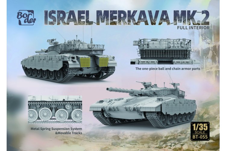 1:35 Border Model BT055 Merkava Mk.2 Israel - Volledig Interieur en Beweegbare Rupsbanden - Gevechtstank - Bmbt055 3 - BMBT055