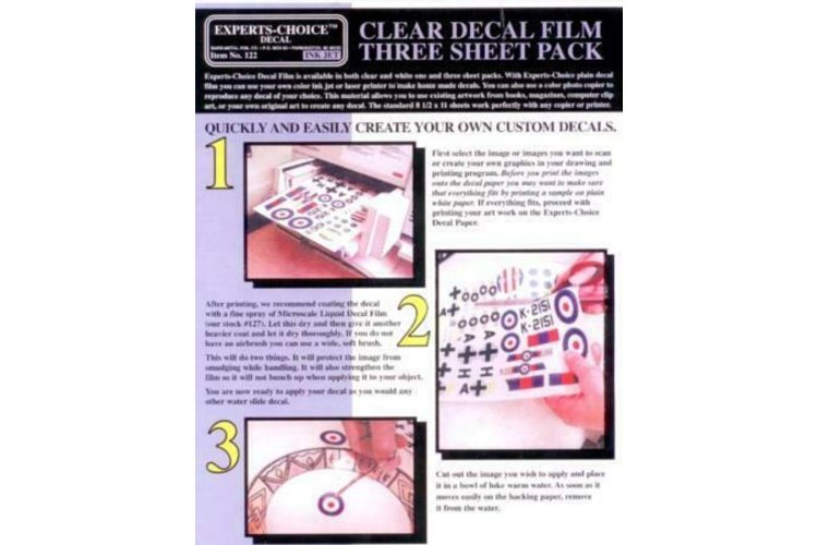 Bare Metal Foil 122 A4 Decal Paper Clear for Inkjet Printer (3pc) - Bmf122 1 - BMF122-XS