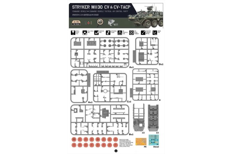 1:72 Border Model TK7014 M1130 Stryker CV & CV-TACP - 2 Amerikaanse Pantservoertuigen - Bmtk7014 2 - BMTK7014