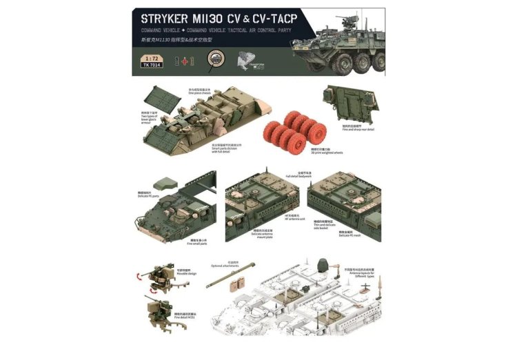 1:72 Border Model TK7014 M1130 Stryker CV & CV-TACP - 2 Amerikaanse Pantservoertuigen - Bmtk7014 3 - BMTK7014