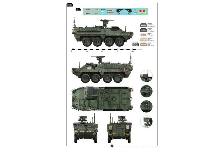 1:72 Border Model TK7014 M1130 Stryker CV & CV-TACP - 2 Amerikaanse Pantservoertuigen - Bmtk7014 5 - BMTK7014