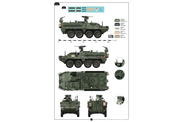 1:72 Border Model TK7014 M1130 Stryker CV & CV-TACP - 2 Amerikaanse Pantservoertuigen - Bmtk7014 6 - BMTK7014