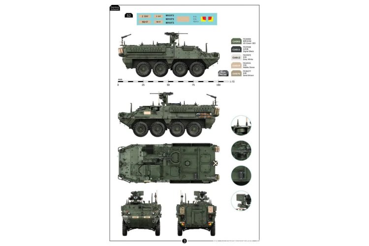1:72 Border Model TK7014 M1130 Stryker CV & CV-TACP - 2 Amerikaanse Pantservoertuigen - Bmtk7014 7 - BMTK7014