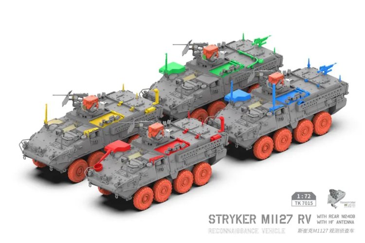 1:72 Border Model TK7015 M1127 Stryker RV with M240B Mounted & HF Antenna - American Reconnaissance Vehicle - Bmtk7015 2 - BMTK7015