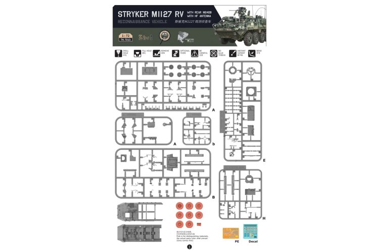 1:72 Border Model TK7015 M1127 Stryker RV with M240B Mounted & HF Antenna - American Reconnaissance Vehicle - Bmtk7015 5 - BMTK7015