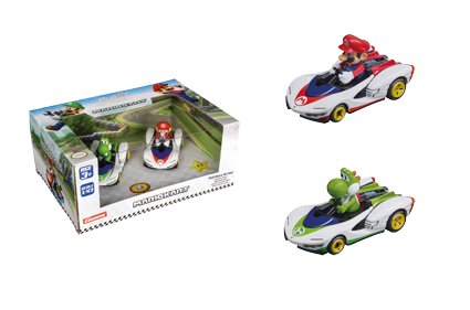 1:43 Carrera P&S Mario Kart - P-Wing Twinpack - Mario & Yoshi - Pull-Back - Car15813022 4 - CAR15813022