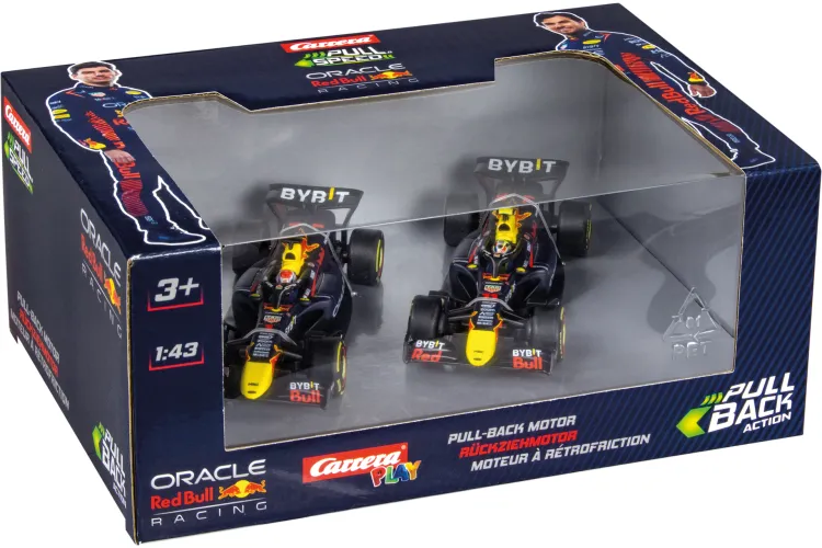 1:43 Carrera Red Bull Racing Formule 1 - Max Verstappen No.1 & Sergio Perez No.11 - Red Bull Oracle - Pull-Back Auto - Double Action Set - Car15813025 4 - CAR15813025
