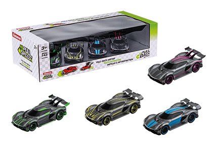 1:43 Carrera Pull and Speed - Hyper Sportautos - 4 stuks - Pull-Back Hypercars Fourpack - Car15813029 1 - CAR15813029
