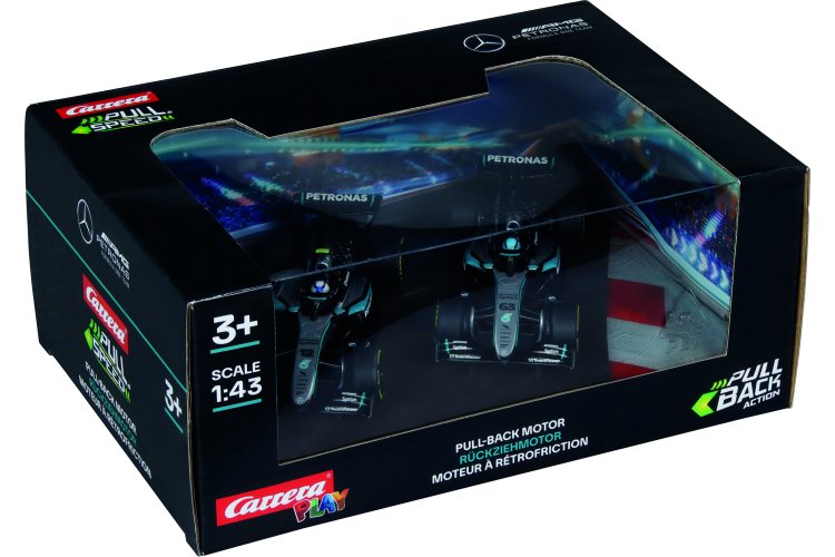 1:43 Carrera Pull & Speed &ndash; Mercedes-AMG PETRONAS Formula One Team &ndash; Russel vs. Antonelli - Pull-Back Twin Pack - Car15813036 4x - CAR15813036