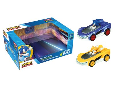 1:43 Carrera Pull & Speed - Sonic Racing CrossWorlds - Sonic & Tails - Pull-Back Twin Pack - Car15813041 1 - CAR15813041