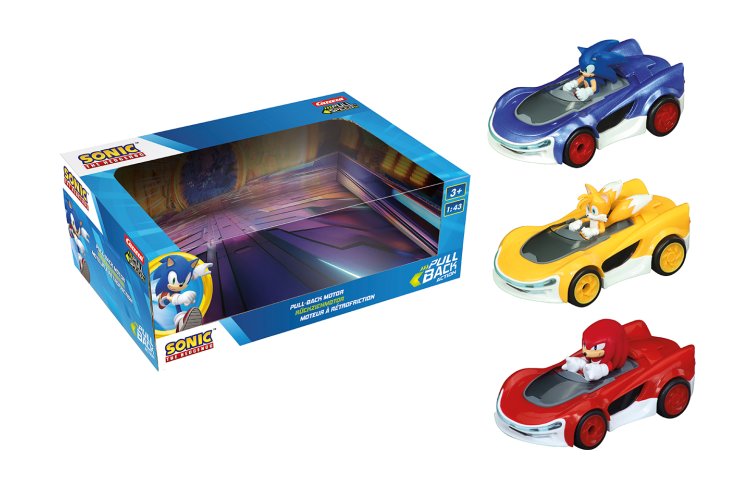 1:43 Carrera Pull & Speed - Sonic Racing CrossWorlds - Sonic & Tails & Knuckles - Pull-Back Pack of 3 - Car15813042 1 - CAR15813042