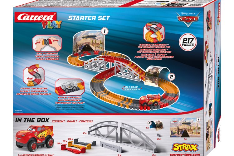 Carrera STRAX Disney Pixar Cars - Starter Set with Lightning McQueen - 217 Pieces - Build and Play Track - Car16161000 11 - CAR16161000