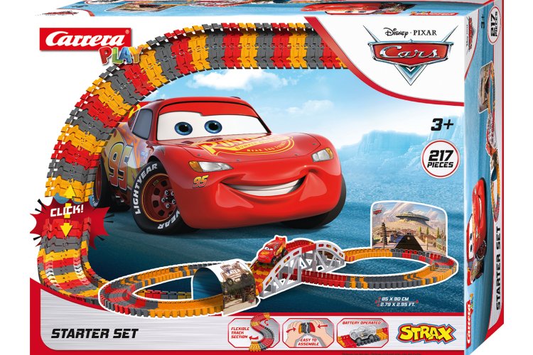 Carrera STRAX Disney Pixar Cars - Starter Set with Lightning McQueen - 217 Pieces - Build and Play Track - Car16161000 9 - CAR16161000