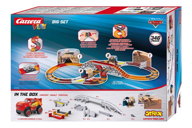 Carrera STRAX Disney Pixar Cars - Big Set with Lightning McQueen - 346 Parts - Build and Play Track - Car16161001 9 - CAR16161001