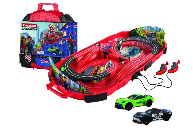 Carrera Speed Arena – Police Chase – Suitcase Race Track – Green Racer & Speed Police – 2.77m Length - Car20016001 1 - CAR20016001