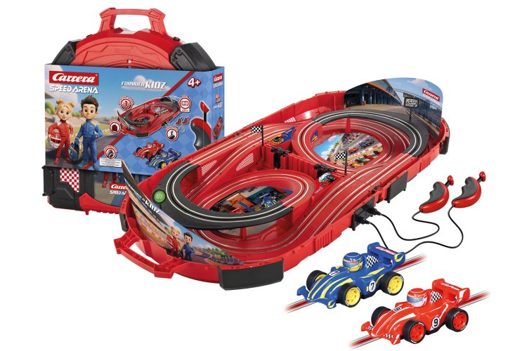 Carrera Speed Arena &ndash; FormulaKidz &ndash; Suitcase Racetrack &ndash; Formula Kidz Racer Red & Blue &ndash; 2.77m - Car20016004 1 - CAR20016004