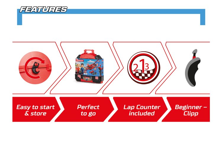 Carrera Speed Arena &ndash; FormulaKidz &ndash; Suitcase Racetrack &ndash; Formula Kidz Racer Red & Blue &ndash; 2.77m - Car20016004 8 - CAR20016004