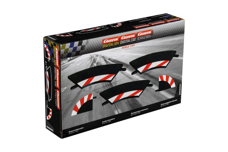 Carrera DIGITAL 124/132/Evolution - Uitbreidingsset Binnenste Railstukken met Randstrips voor 60&deg; Bochten - 3 Baanonderdelen - Car20020551 1 - CAR20020551