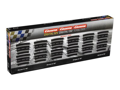 Carrera DIGITAL 124/132/Evolution - Uitbreidingsset Gebogen Railstukken 4/15&deg; - 12 Baanonderdelen - Car20020578 1 - CAR20020578