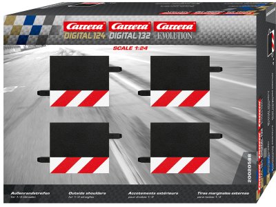 Carrera DIGITAL 124/132/Evolution - Uitbreidingsset Kerbstenen voor 1/3 Rechte Baanstukken - 4 Onderdelen - Car20020588 1 - CAR20020588