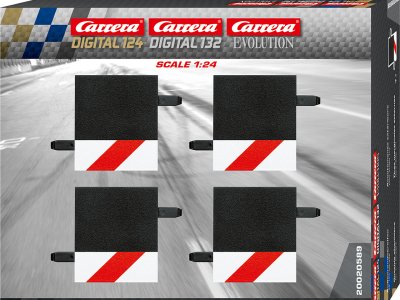 Carrera DIGITAL 124/132/Evolution - Uitbreidingsset Kerbstenen voor 1/4 Rechte Baanstukken - 4 Onderdelen - Car20020589 1 - CAR20020589