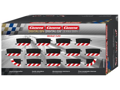 Carrera DIGITAL 124/132/Evolution - Uitbreidingsset Binnenste Randstrips voor 4/15&deg; Bochten - 12 Onderdelen - Car20020593 1 - CAR20020593