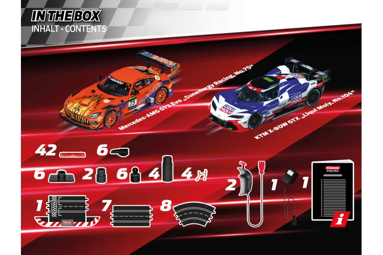 Carrera Evolution Flames and Fame Set - Mercedes-AMG GT3 EVO vs. KTM X-BOW GTX  - Racebaan - Car20025245 5 - CAR20025245