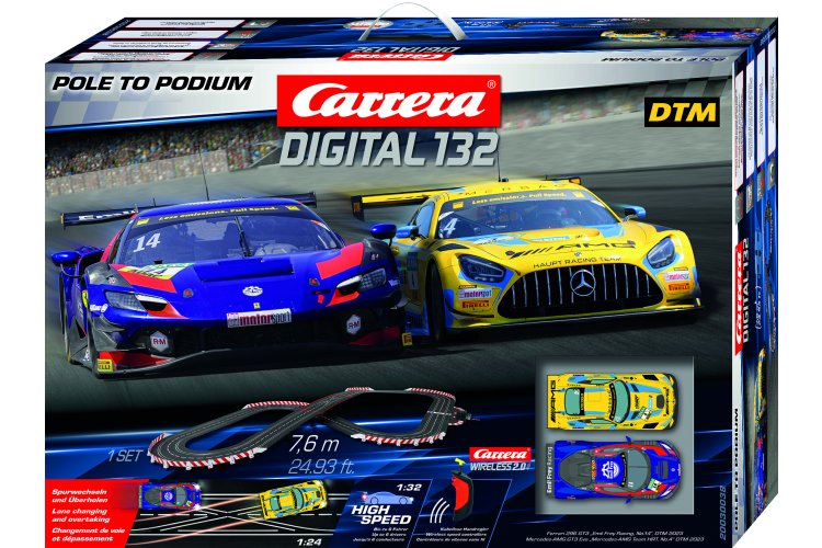 Carrera DIGITAL 132 - Pole to Podium - Mercedes-AMG GT3 Evo vs. Ferrari 296 GT3 - Racetrack 7.6m - Car20030038 3 - CAR20030038