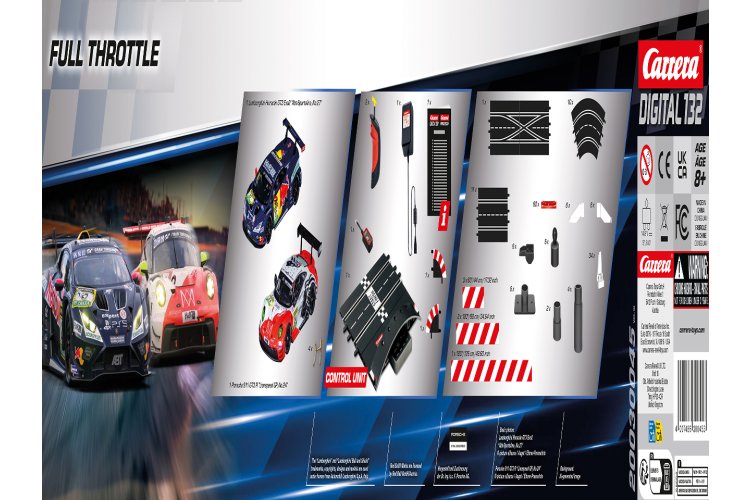 Carrera DIGITAL 132 - Full Throttle - Porsche 911 GT3 R vs. Lamborghini Hurac&aacute;n GT3 Evo2 - Racebaan 8m - Car20030045 13 - CAR20030045