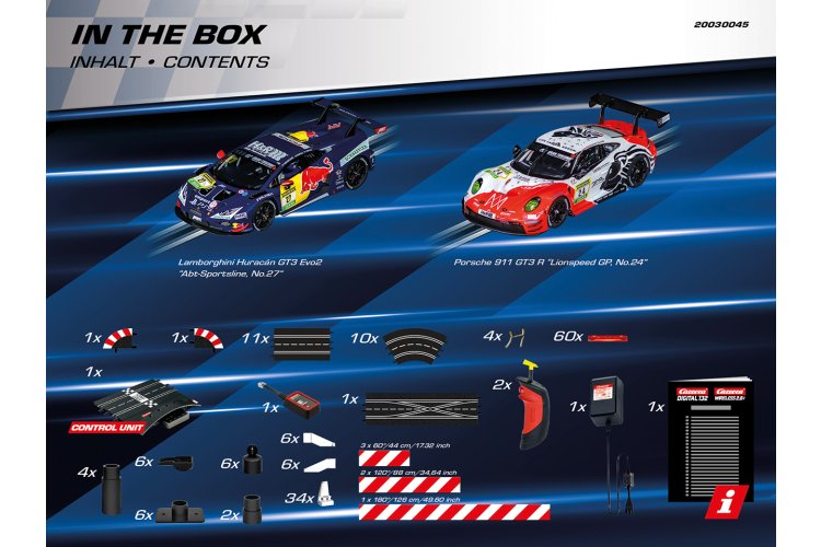 Carrera DIGITAL 132 - Full Throttle - Porsche 911 GT3 R vs. Lamborghini Hurac&aacute;n GT3 Evo2 - Racebaan 8m - Car20030045 5 - CAR20030045