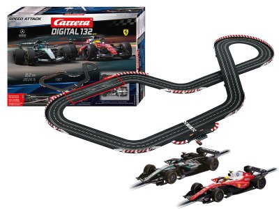 Carrera DIGITAL 132 - Speed Attack - Ferrari SF-26 L. Hamilton No.44 vs. Mercedes-AMG W17 G. Russell No.63 - Race Track 8 m - Car20030051 1 - CAR20030051