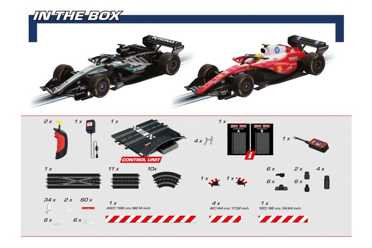 Carrera DIGITAL 132 - Speed Attack - Ferrari SF-26 L. Hamilton No.44 vs. Mercedes-AMG W17 G. Russell No.63 - Race Track 8 m - Car20030051 3 - CAR20030051