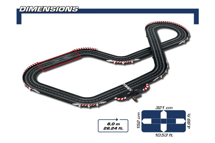 Carrera DIGITAL 132 - Speed Attack - Ferrari SF-26 L. Hamilton No.44 vs. Mercedes-AMG W17 G. Russell No.63 - Race Track 8 m - Car20030051 6 - CAR20030051