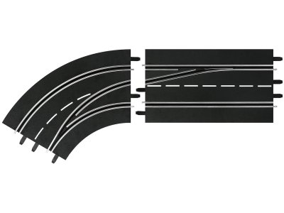Carrera DIGITAL 124/132/Evolution - Uitbreidingsset Linker Rijbaanwisselcurve - 2 Baanonderdelen - Car20030363 2 - CAR20030363