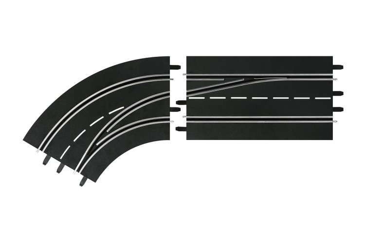 Carrera DIGITAL 124/132/Evolution &ndash; Extension Set Left Lane Change Curve &ndash; 2 Track Sections - Car20030363 2 - CAR20030363