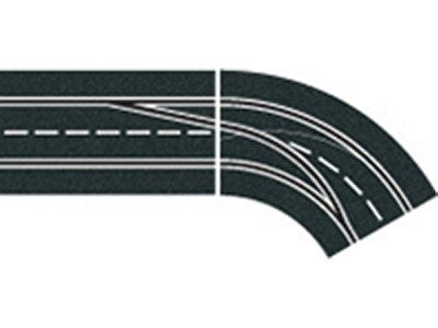 Carrera DIGITAL 124/132/Evolution - Uitbreidingsset Rechter Rijbaanwisselcurve - 2 Baanonderdelen - Car20030365 1 - CAR20030365