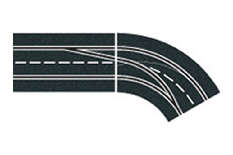 Carrera DIGITAL 124/132/Evolution - Uitbreidingsset Rechter Rijbaanwisselcurve - 2 Baanonderdelen - Car20030365 1 - CAR20030365