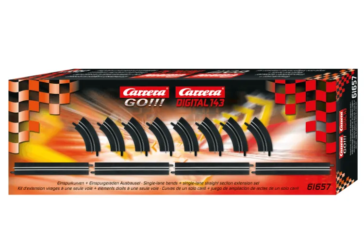 Carrera GO!!! Uitbouw Set - Eenbaanscurven en Enkel Spoor Recht - 12 Baandelen - Car20061657 3 - CAR20061657