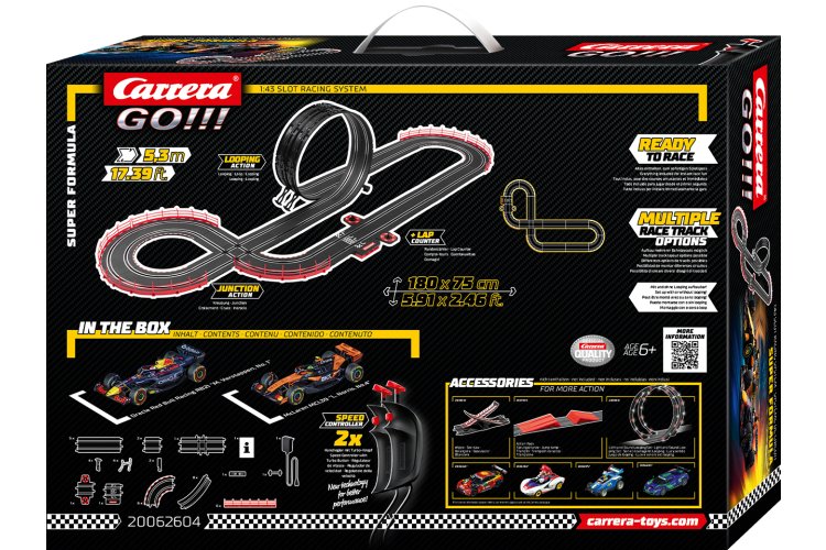 Carrera GO!!! Super Formula - Oracle RB21 Max Verstappen No.1 vs. McLaren Lando Norris No.4 - Slot Car Track 5.3m - Car20062604 11 - CAR20062604
