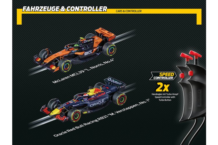 Carrera GO!!! Super Formula - Oracle RB21 Max Verstappen No.1 vs. McLaren Lando Norris No.4 - Slot Car Track 5.3m - Car20062604 7 - CAR20062604