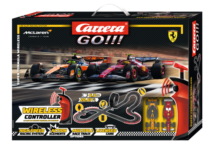 Carrera GO!!! Super Formula 1 - Wireless &ndash; Ferrari SF-25 Hamilton No.44 vs. McLaren Norris No.4 &ndash; Racetrack 6.3m - Car20062609 1 - CAR20062609