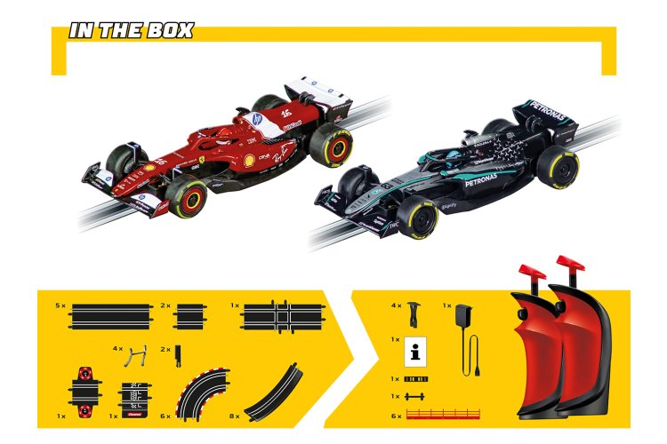 Carrera GO!!! - Formula Track Attack - McLaren L. Norris No.4 vs. Mercedes-AMG W16 G. Russell No.63 - Race Track 5.3 m - Car20062617 5 - CAR20062617