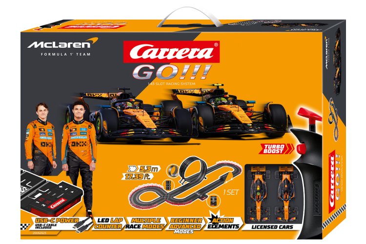 Carrera GO!!! McLaren Racing - MCL39 L. Norris No.4 2025 vs. MCL39 O. Piastri No.81 2025 - Race Track 5.3 m - Car20062623 13 - CAR20062623