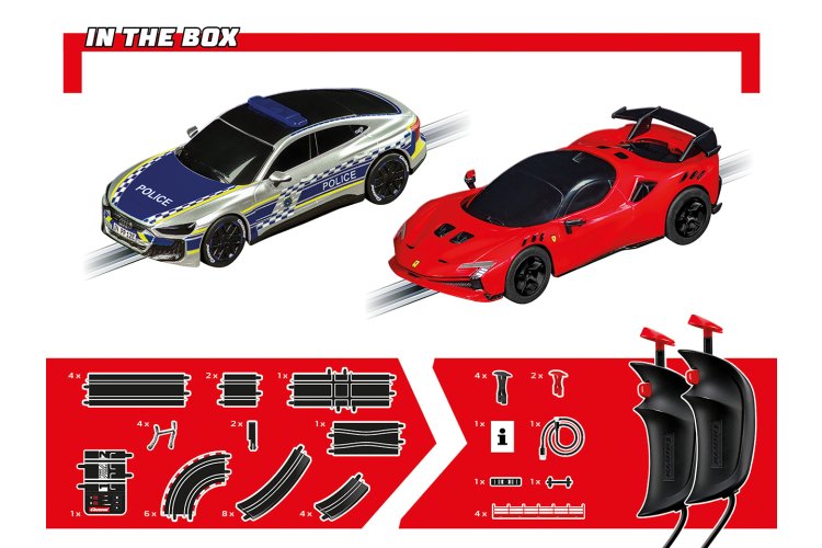 Carrera GO!!! High Speed Pursuit - Audi e-tron GT Police vs. Ferrari SF90 XX Stradale - Race Track 5.3m - Car20062626 5 - CAR20062626